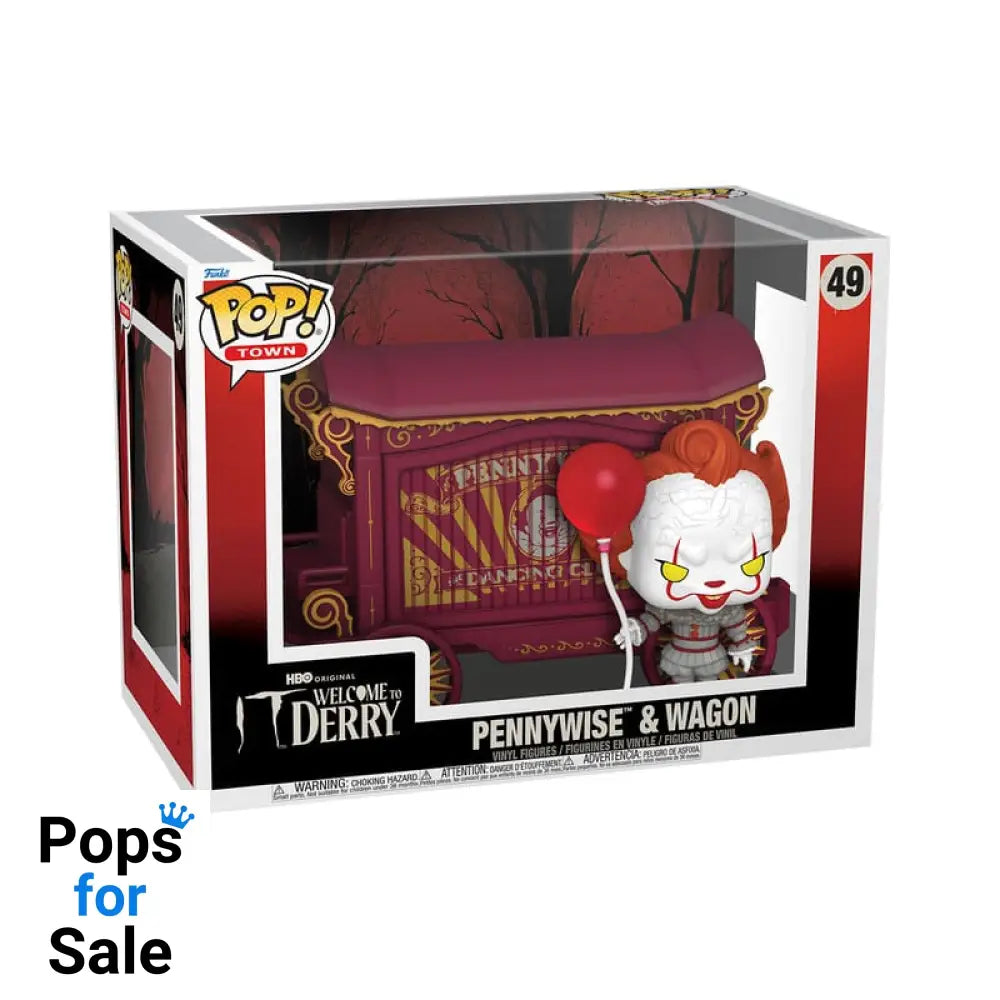 It-Welcome to Derry POP! Town Vinyl Figure Pennywise & Wagon 9 cm