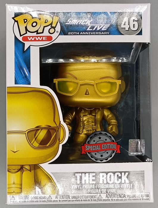 #46 The Rock (Gold) WWE Smackdown Live 20th Anniversary Box Damaged Funko POP
