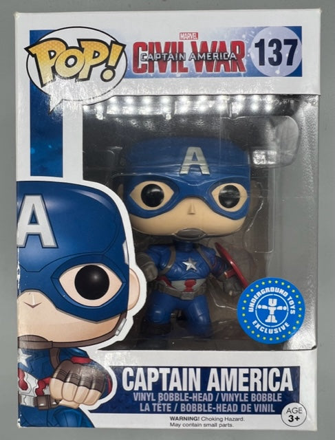 #137 Captain America (Action Pose) Marvel - Civil War Box Damaged Funko POP