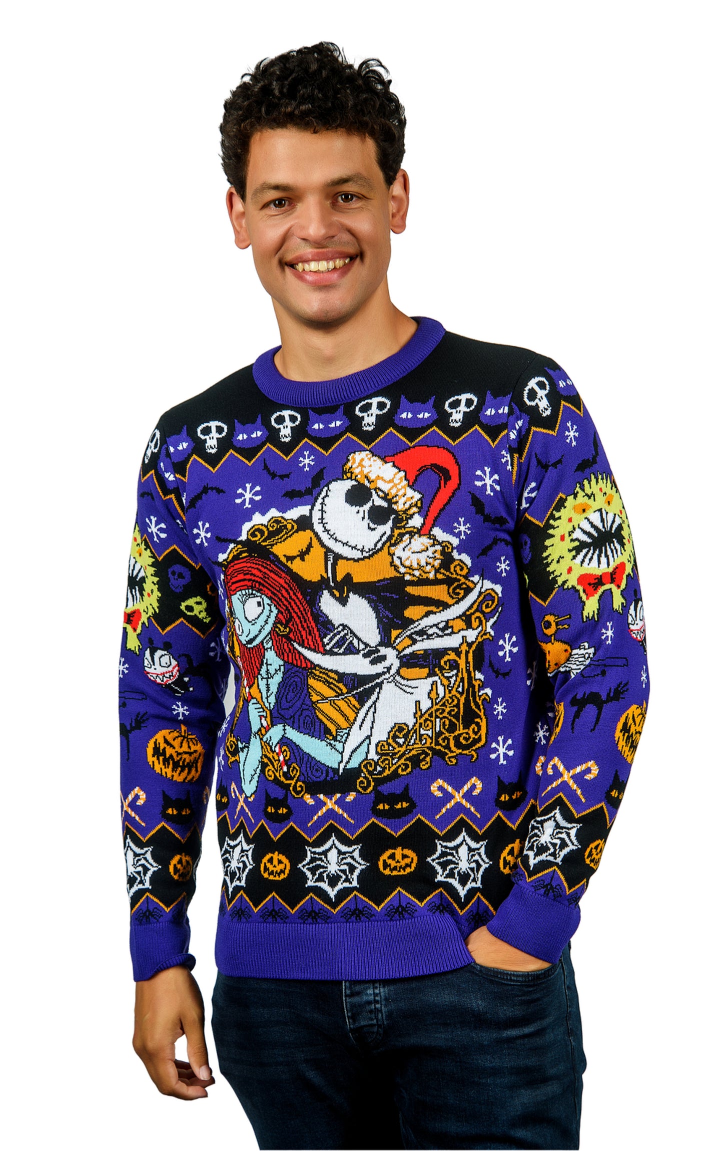Nightmare Before Christmas: Jack and Sally Christmas Jumper (Size: S)