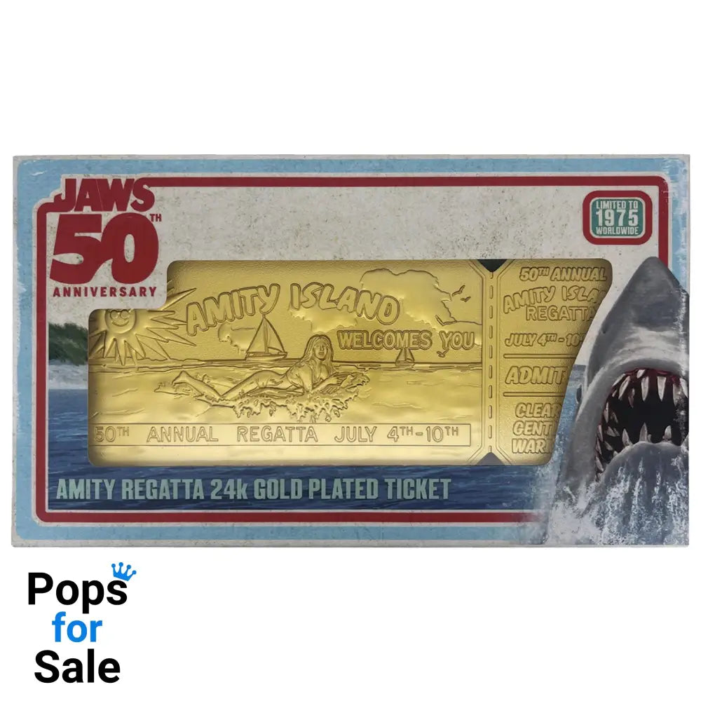 Jaws 50th Anniversary 24k Gold Plated Regatta Ticket