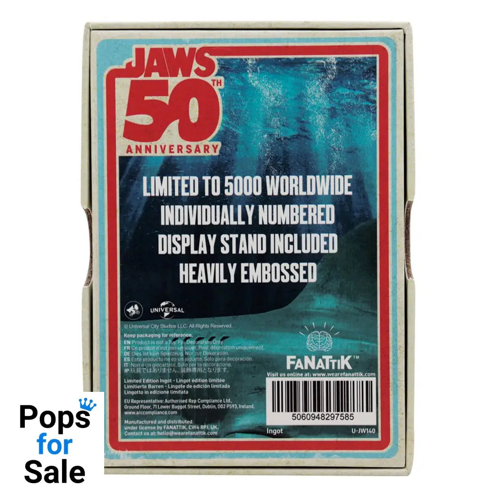Jaws Ingot 50th Anniversary Poster Limited Edition