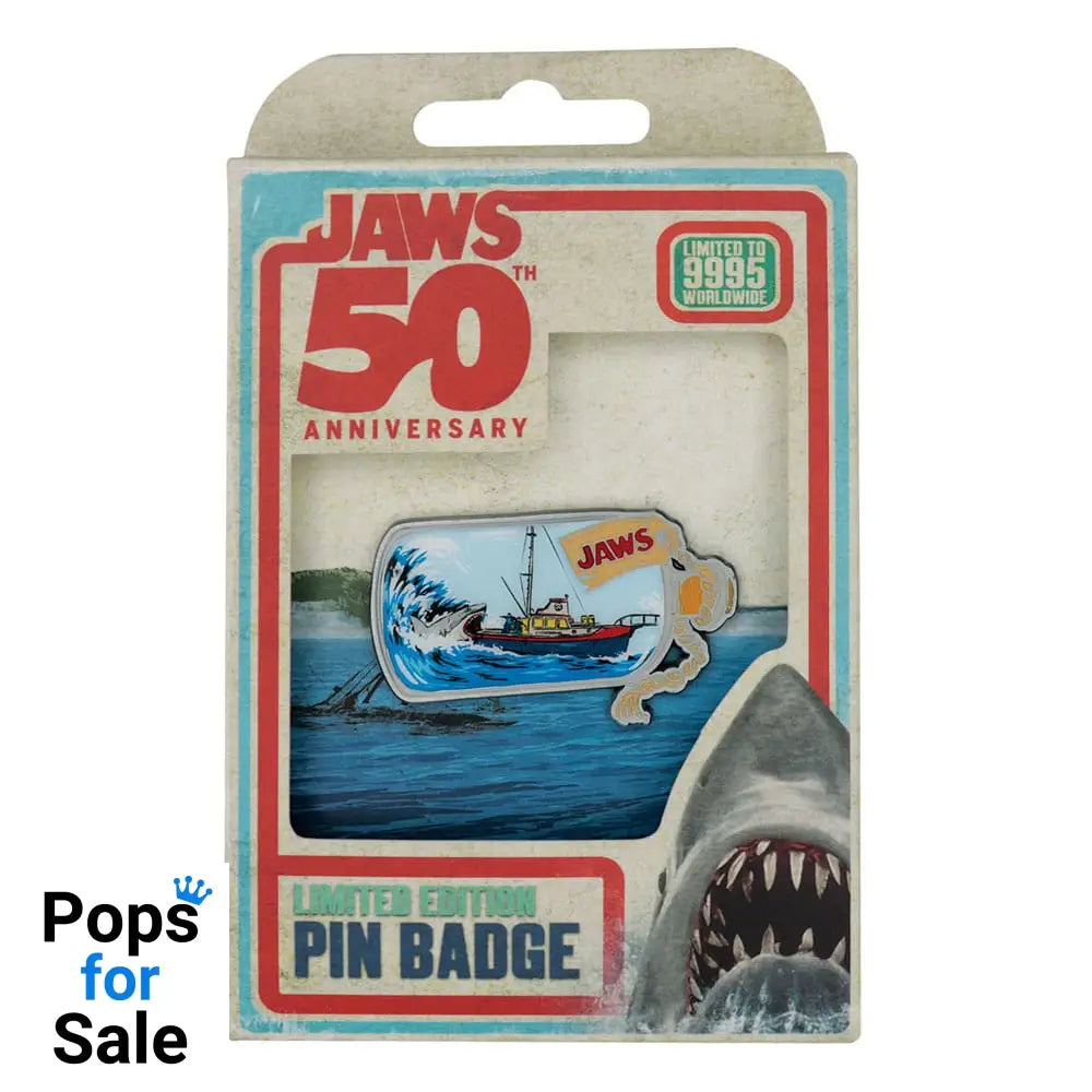 Jaws Pin Badge 50th Anniversary Ship in Bottle