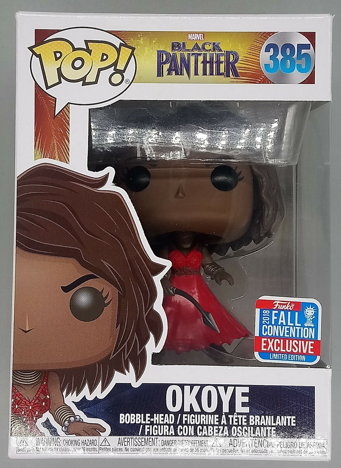 #385 Okoye (Red Dress) - Marvel Black Panther - 2018 Con Exc Funko POP