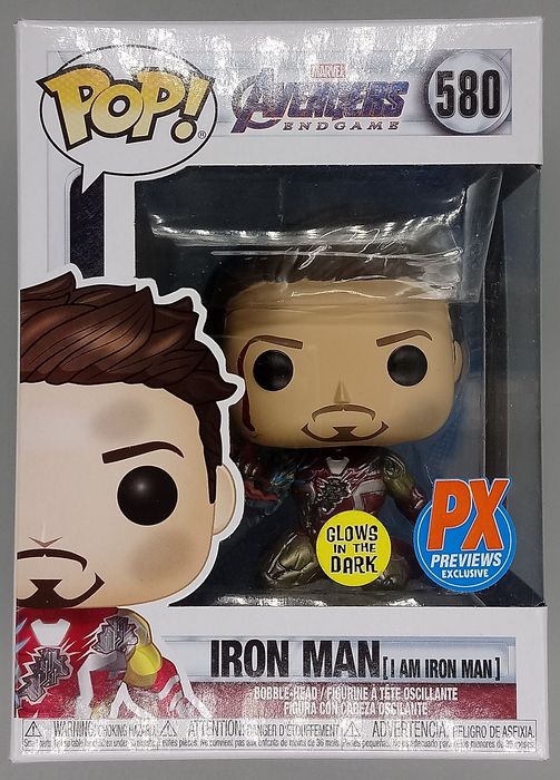 #580 Iron Man (I am Iron Man) Metallic Glow Marvel Endgame Funko POP