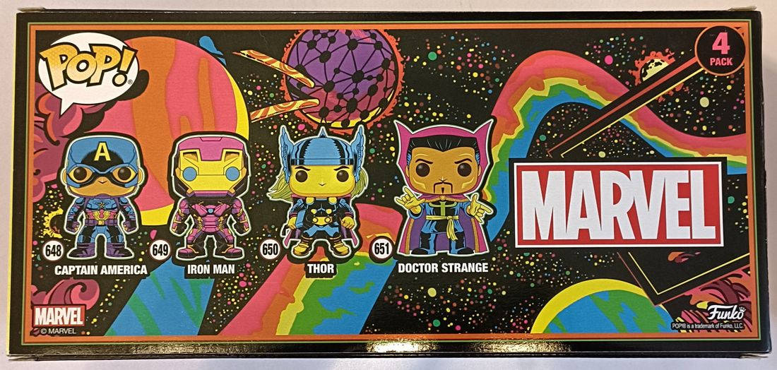 [4 Pack] Captain America-Iron Man-Thor Blacklight - Marvel Funko POP