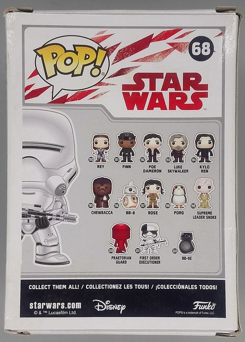 #68 First Order Flametrooper (Last Jedi) - Star Wars Damaged Box Funko POP