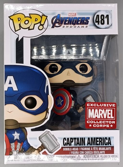 #481 Captain America (w/ Mjolnir) - Marvel Avengers Endgame Funko POP