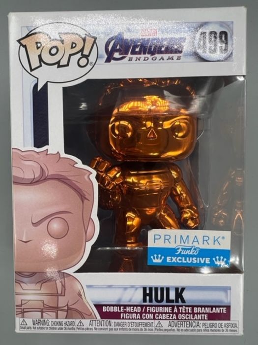 #499 Hulk (w/ Gauntlet Orange) Chrome Marvel Avengers Endgame Box Damaged Funko POP