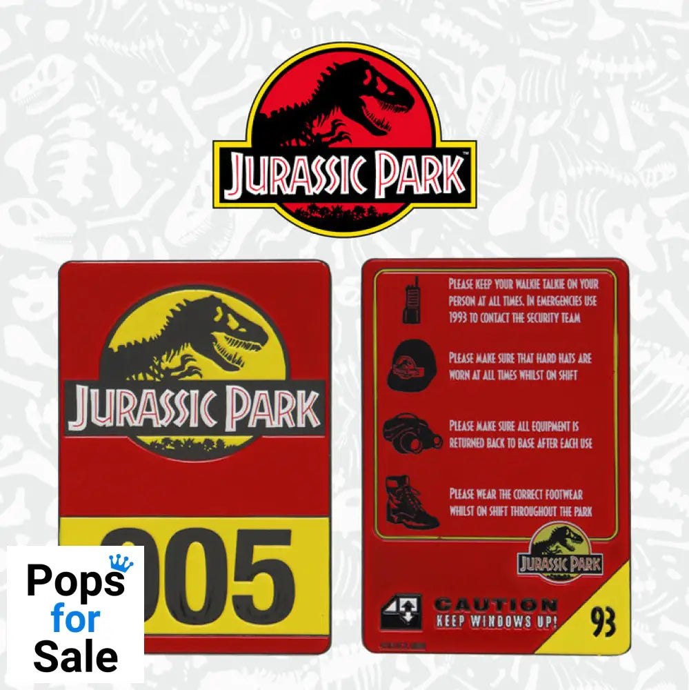 Jurassic Park Limited Edition 30th Anniversary Vehicle I.D Ingot Ingot