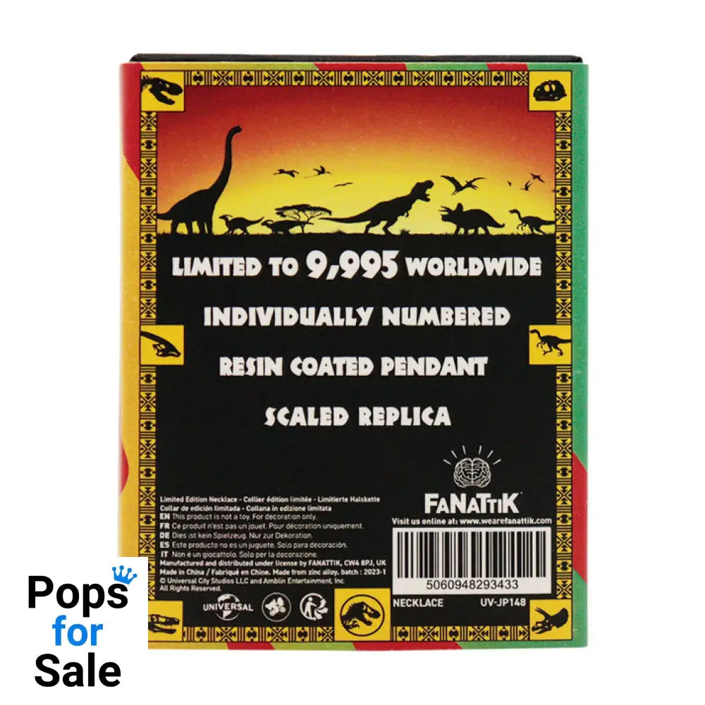 Jurassic Park Limited Edition Unisex Amber Necklace Necklace