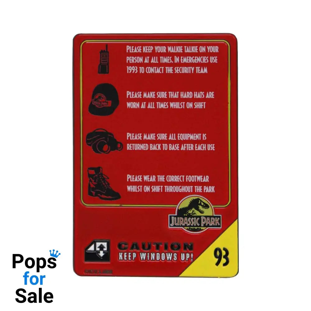 Jurassic Park Metal Card 30th Anniversary Jeep Limited Edition Coins