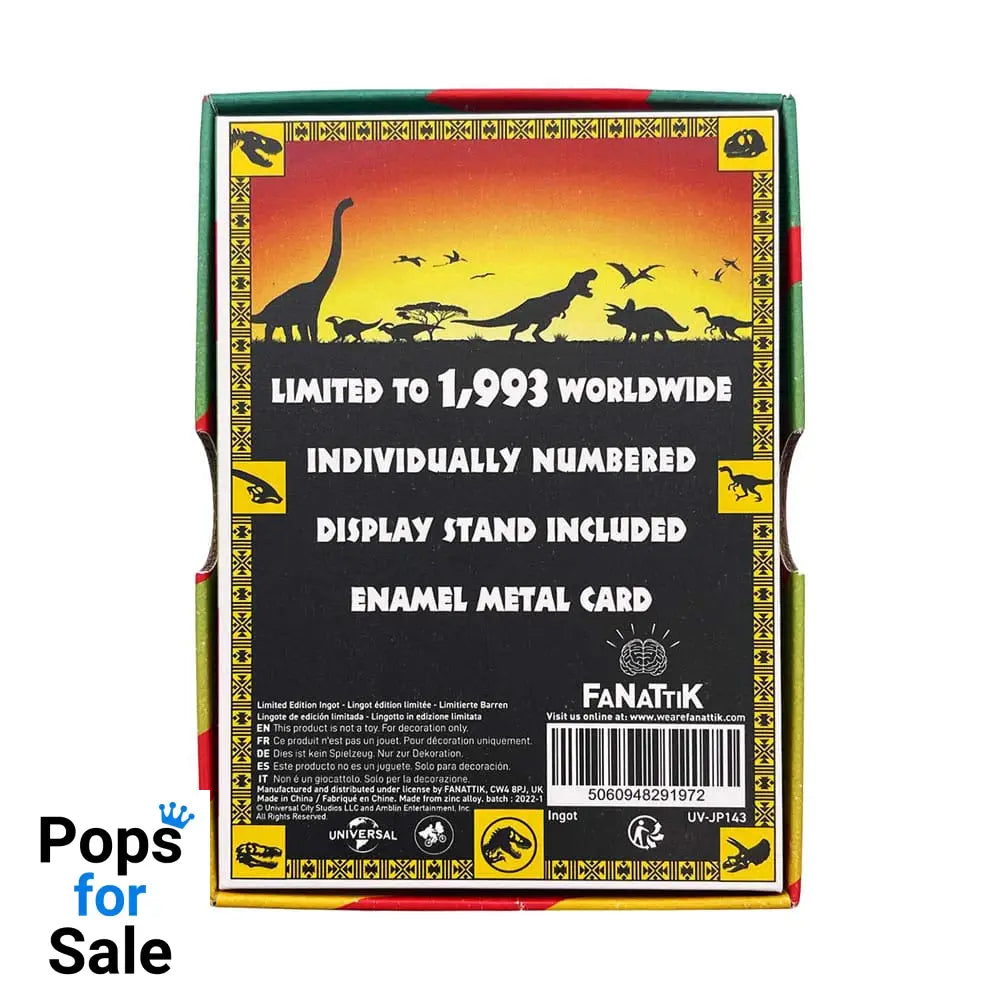Jurassic Park Metal Card 30th Anniversary Jeep Limited Edition