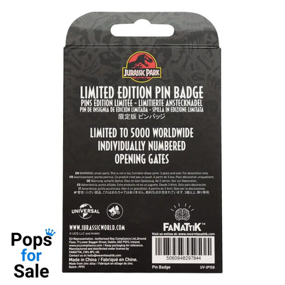 Jurassic Park Pin Badge Gates Hinged