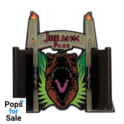 Jurassic Park Pin Badge Gates Hinged