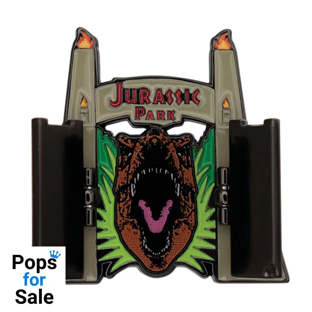 Jurassic Park Pin Badge Gates Hinged