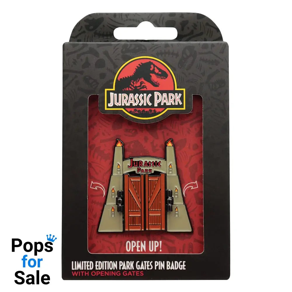 Jurassic Park Pin Badge Gates Hinged