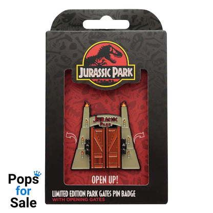 Jurassic Park Pin Badge Gates Hinged