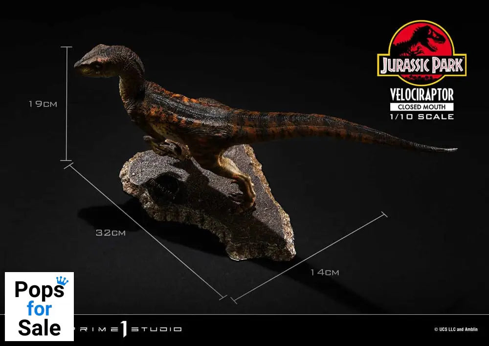 Jurassic Park Prime Collectibles Statue 1/10 Velociraptor Closed Mouth 19 cm