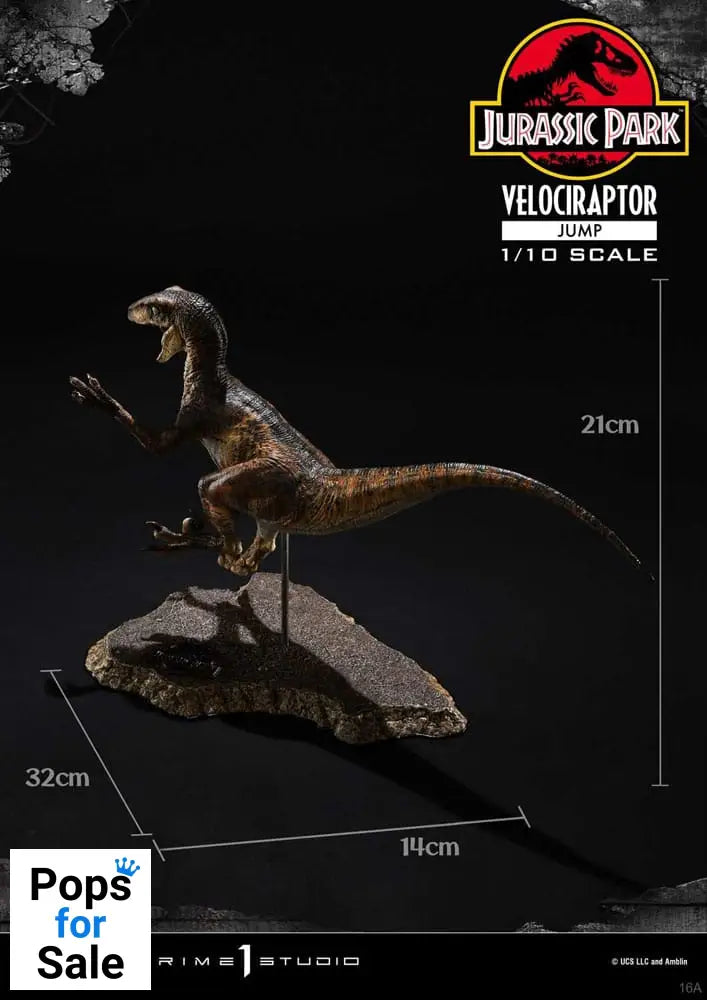 Jurassic Park Prime Collectibles Statue 1/10 Velociraptor Jump 21 cm