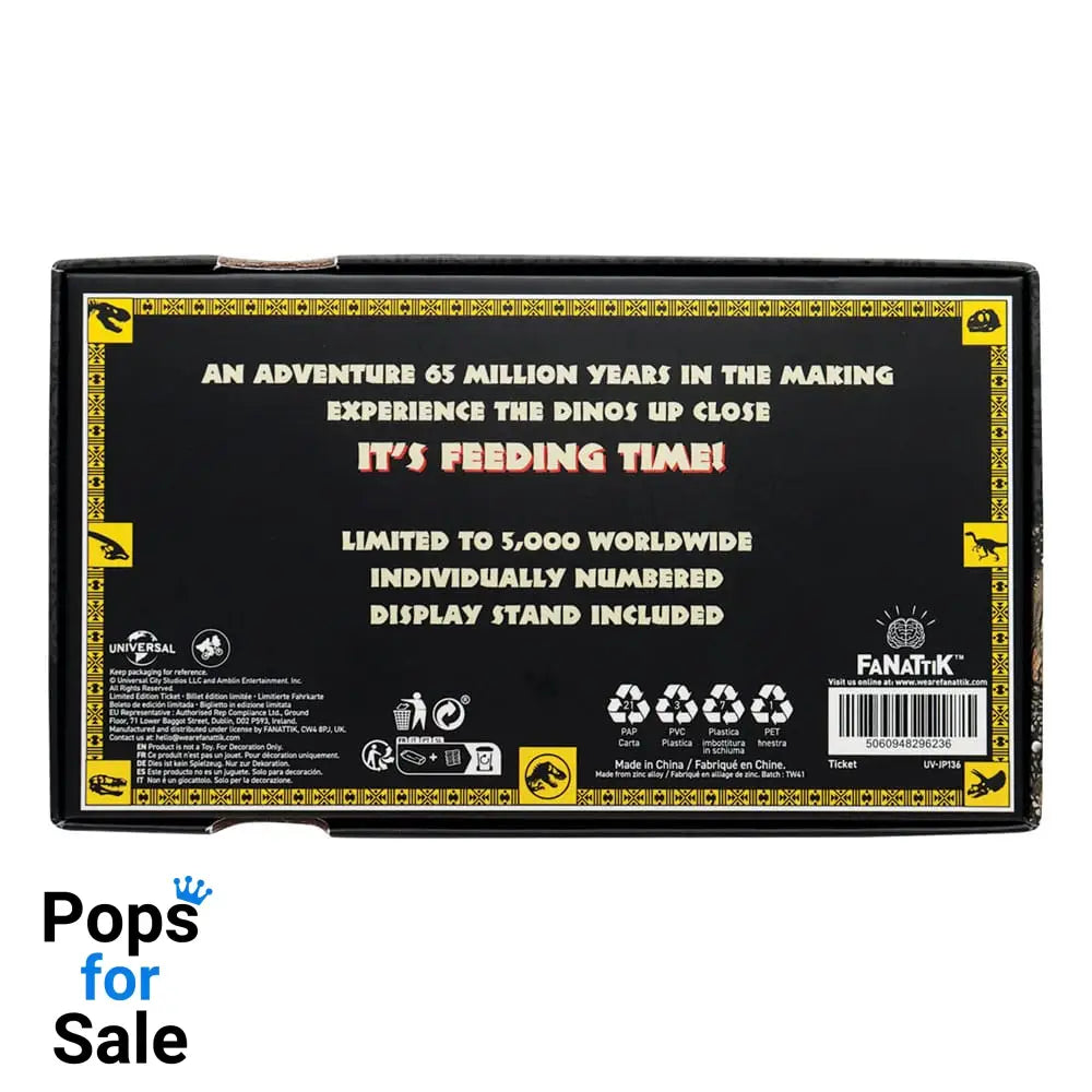 Jurassic Park Replica 1/1 Feeding Show Ticket