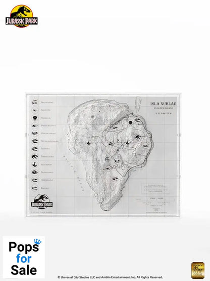 Jurassic Park Topographic Map Isla Nublar