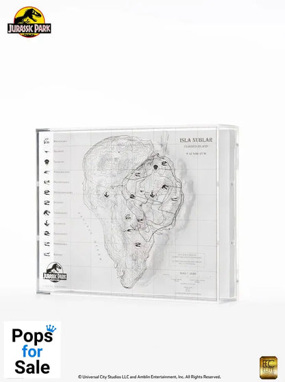 Jurassic Park Topographic Map Isla Nublar Decoration