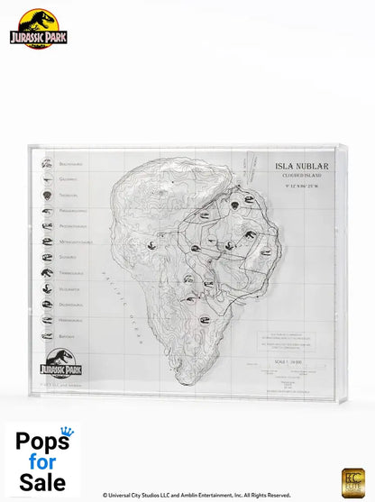 Jurassic Park Topographic Map Isla Nublar