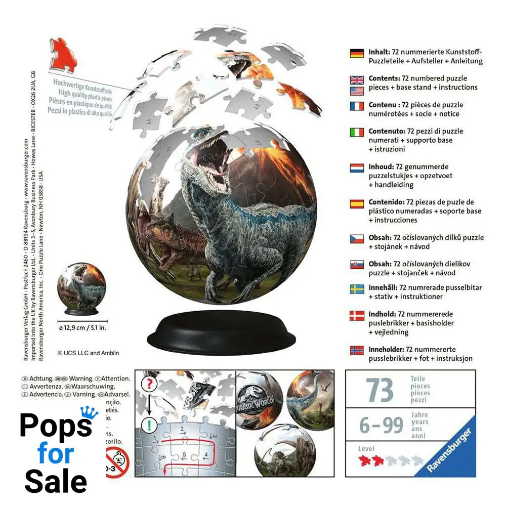 Jurassic World 3D Puzzle Ball (72 pieces)