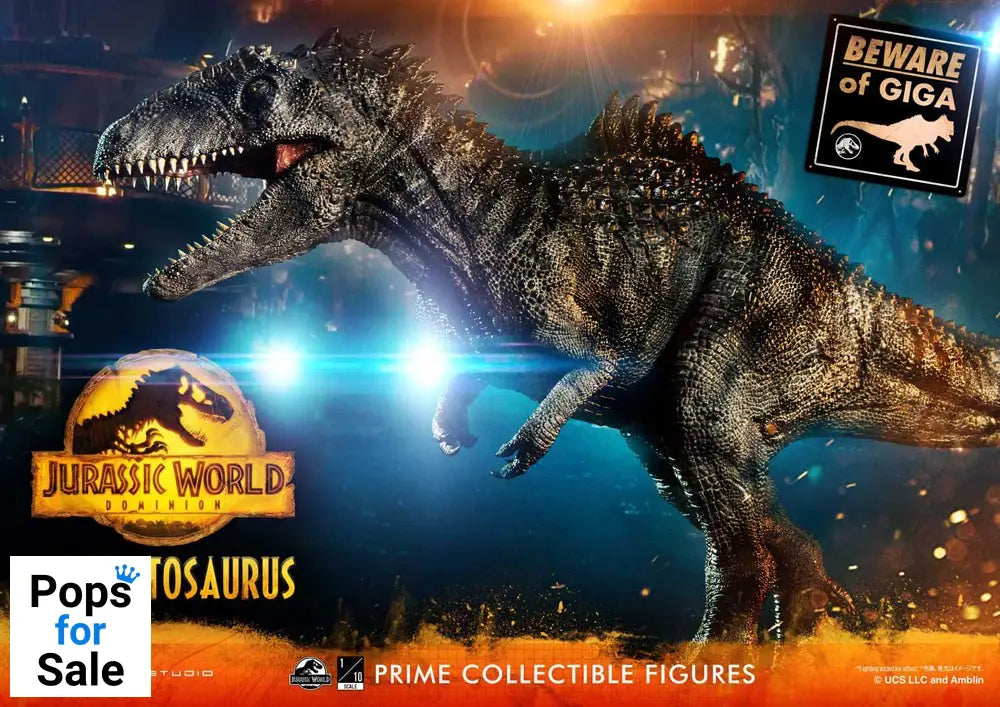 Jurassic World Dominion Prime Collectibles Statue 1/38 Giganotosaurus Toy Version 22 cm