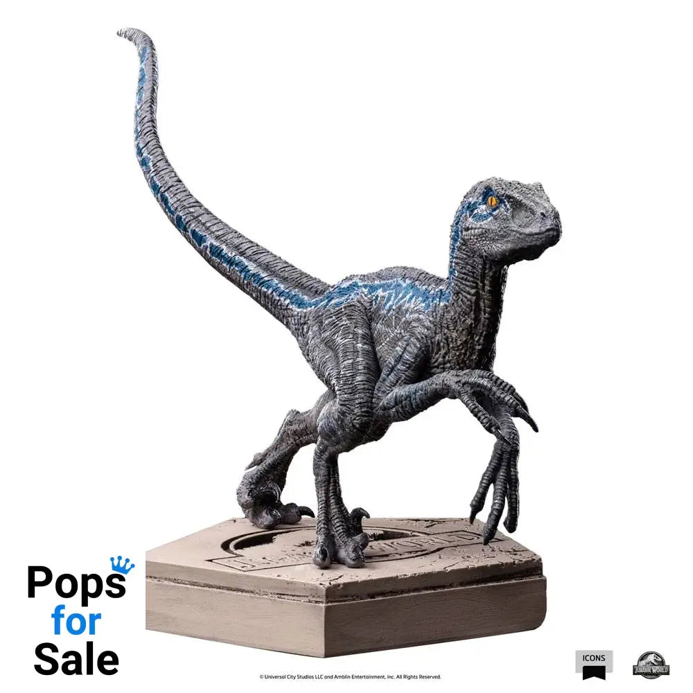 Jurassic World Icons Statue Velociraptor Blue 9 cm