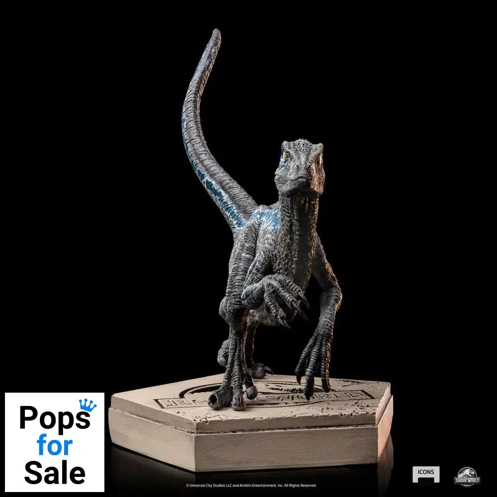 Jurassic World Icons Statue Velociraptor Blue 9 cm