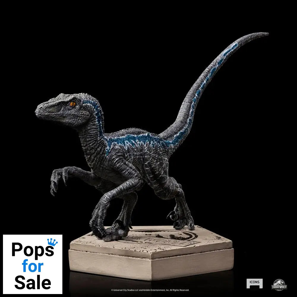 Jurassic World Icons Statue Velociraptor Blue 9 cm