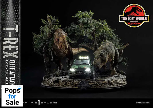 Jurassic World: The Lost World Statue 1/15 T-Rex Cliff Attack 53 cm Statues