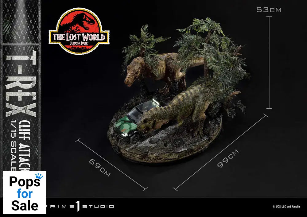 Jurassic World: The Lost World Statue 1/15 T-Rex Cliff Attack 53 cm Statues
