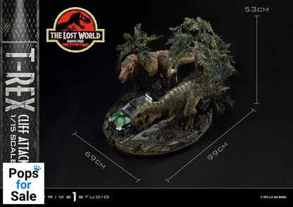 Jurassic World: The Lost World Statue 1/15 T-Rex Cliff Attack 53 cm