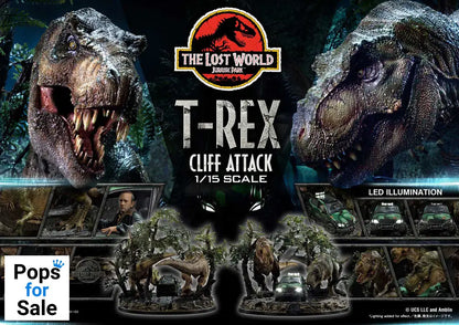 Jurassic World: The Lost World Statue 1/15 T-Rex Cliff Attack 53 cm