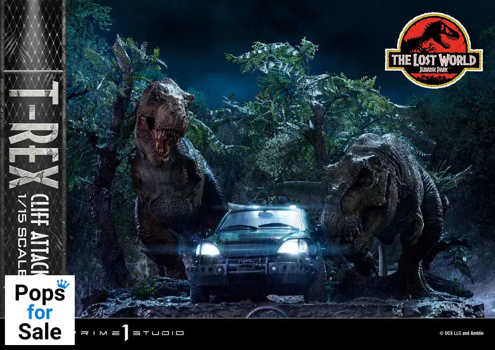 Jurassic World: The Lost World Statue 1/15 T-Rex Cliff Attack 53 cm Statues