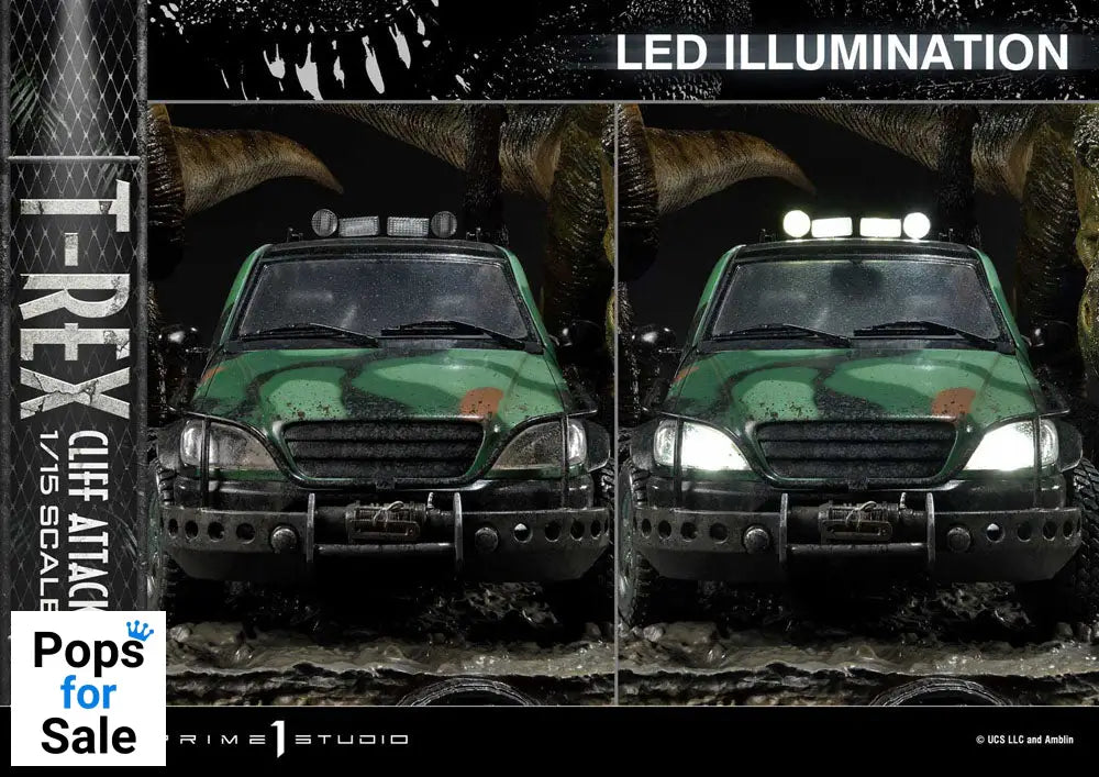 Jurassic World: The Lost World Statue 1/15 T-Rex Cliff Attack Bonus Version 53 cm