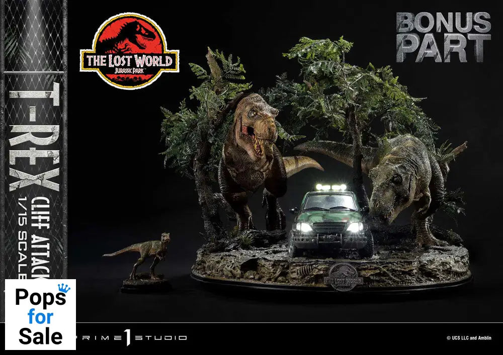Jurassic World: The Lost World Statue 1/15 T-Rex Cliff Attack Bonus Version 53 cm