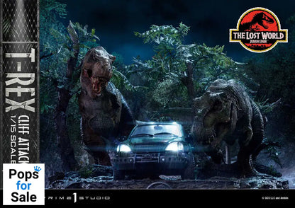 Jurassic World: The Lost World Statue 1/15 T-Rex Cliff Attack Bonus Version 53 cm