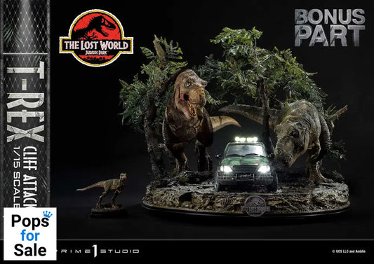 Jurassic World: The Lost World Statue 1/15 T-Rex Cliff Attack Bonus Version 53 cm Statues