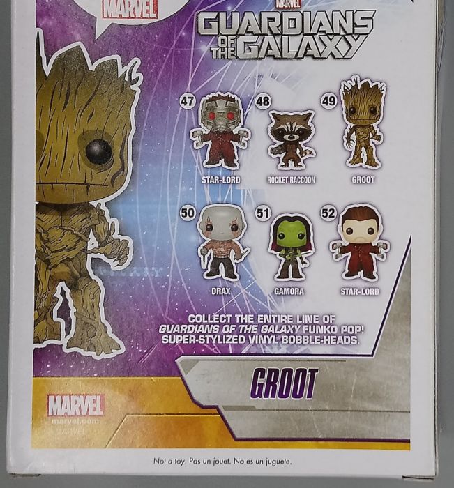 #49 Groot - Glow - Marvel Guardians of the Galaxy Box Damaged Funko POP