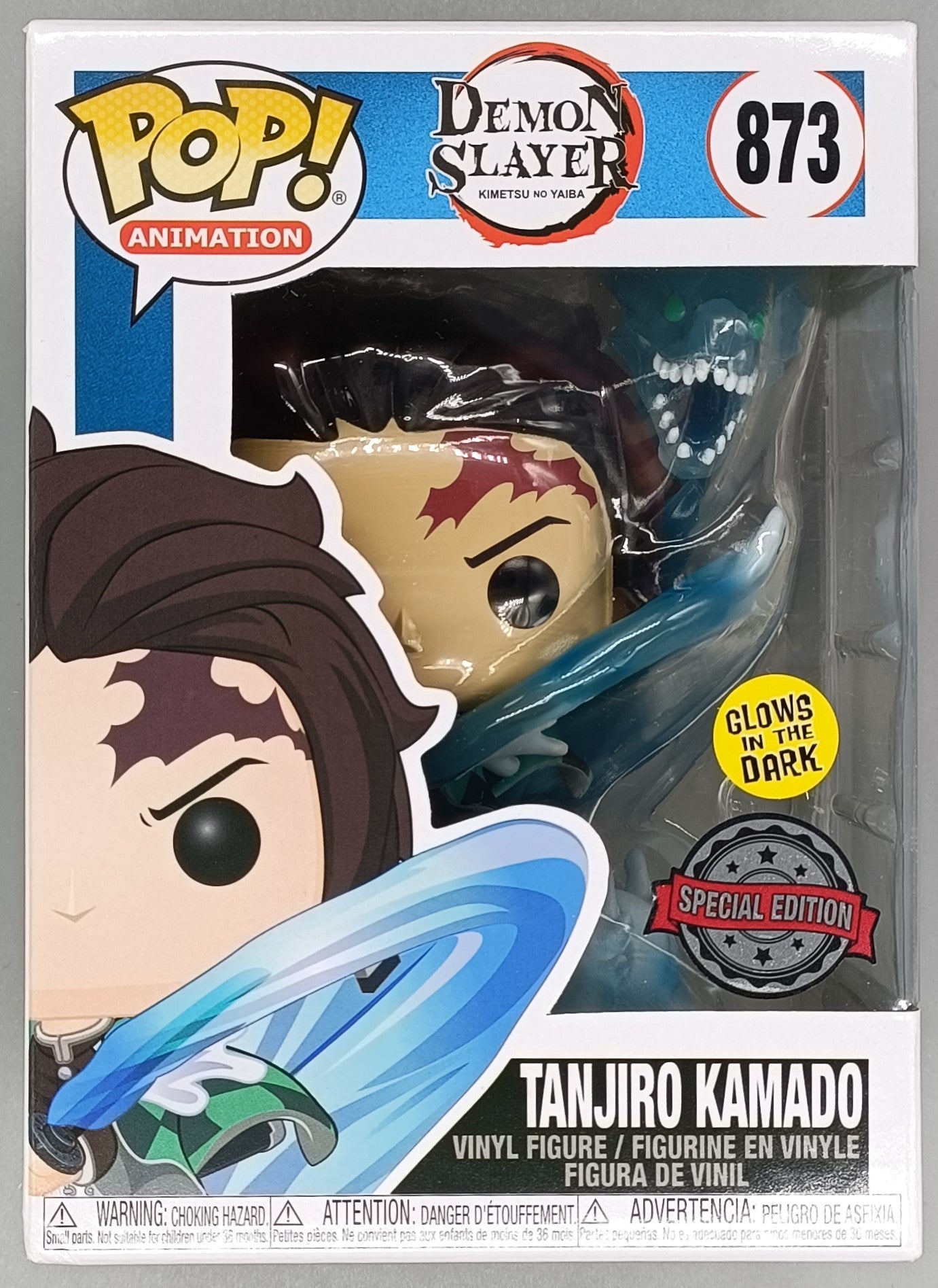 873 Tanjiro Kamado (w/ Water Dragon) Glow - Demon Slayer Funko POP - Brand New