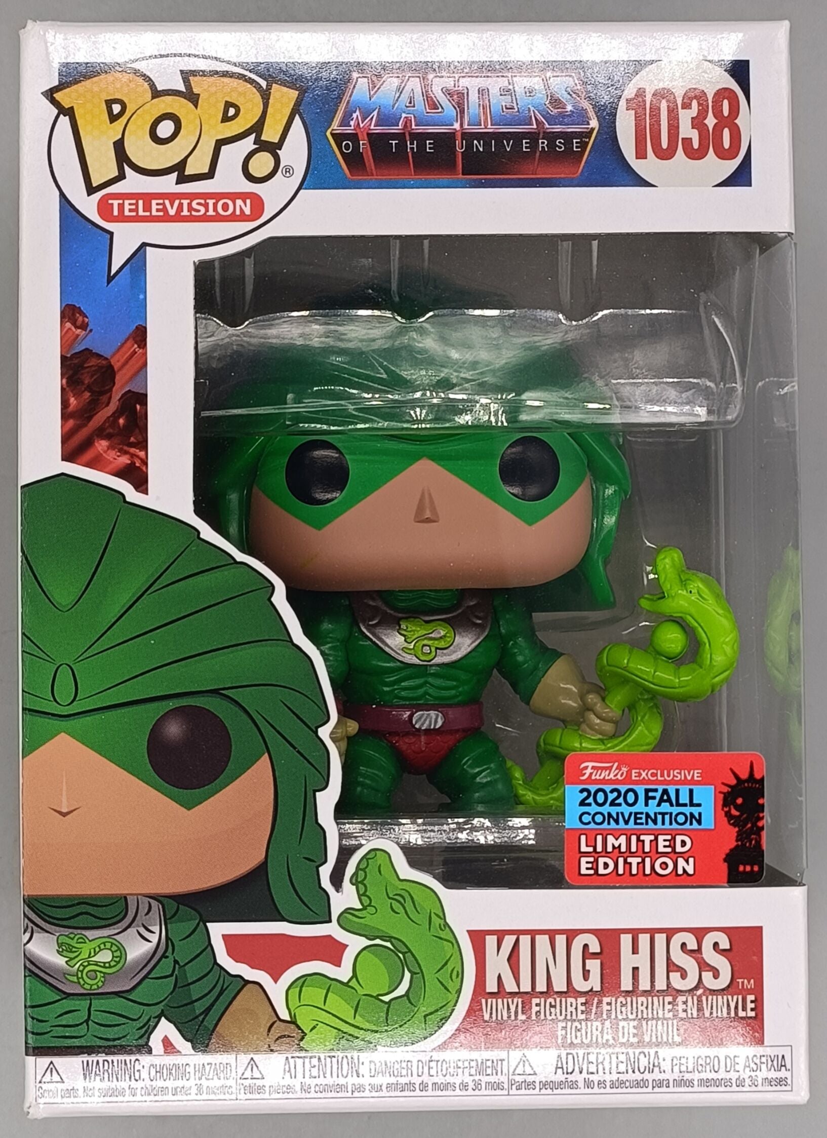 1038 King Hiss - Masters of The Universe - 2020 Con Funko POP - Box Damaged