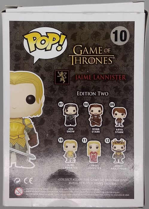 #10 Jaime Lannister - Game of Thrones - Box Damaged Funko POP