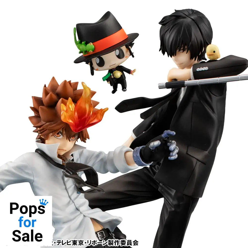 Katekyo Hitman Reborn! G.E.M. Series PVC Statue Tsunayoshi Sawada & Kyoya Hibari & Reborn Set 21 cm