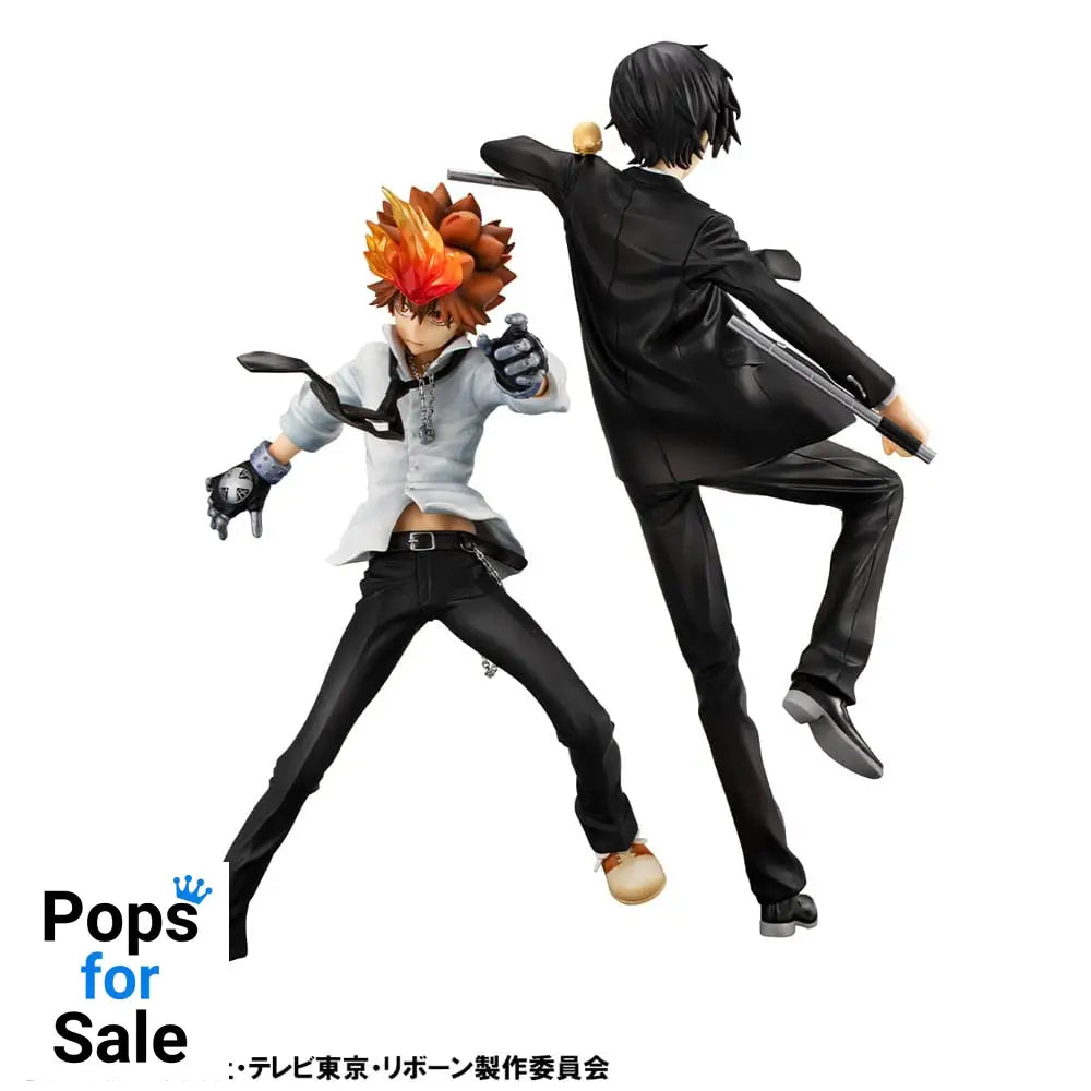 Katekyo Hitman Reborn! G.E.M. Series PVC Statue Tsunayoshi Sawada & Kyoya Hibari & Reborn Set 21 cm Statues