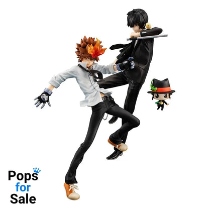 Katekyo Hitman Reborn! G.E.M. Series PVC Statue Tsunayoshi Sawada & Kyoya Hibari & Reborn Set 21 cm Statues
