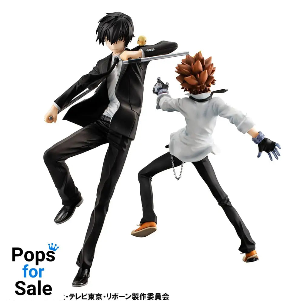 Katekyo Hitman Reborn! G.E.M. Series PVC Statue Tsunayoshi Sawada & Kyoya Hibari & Reborn Set 21 cm Statues